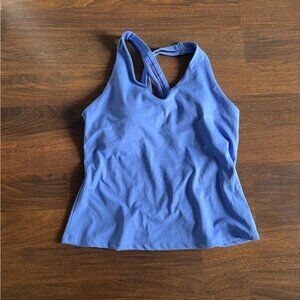 MTA Sports Women’s Blue Crisscross Back Athletic Tank Top Built-In Bra XL
